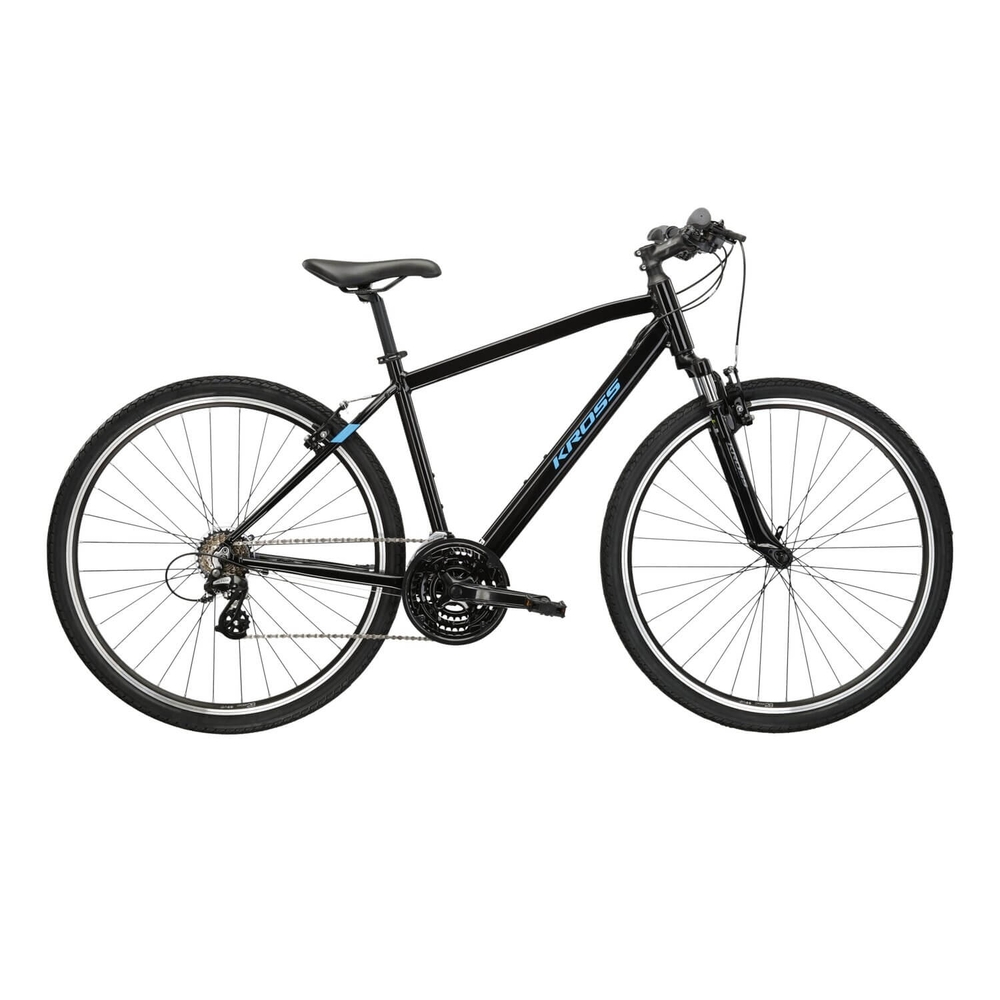 Велосипед горный KROSS Evado 2.0 28 L 2024 Черный/голубой